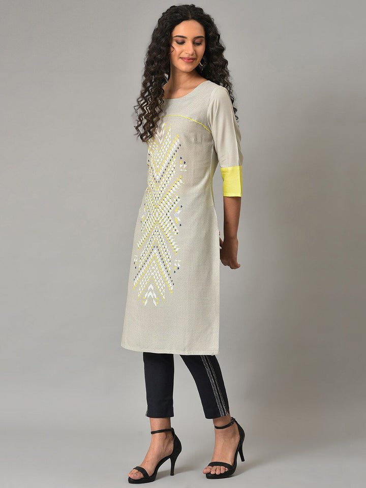 W Geometric Printed Straight Kurta