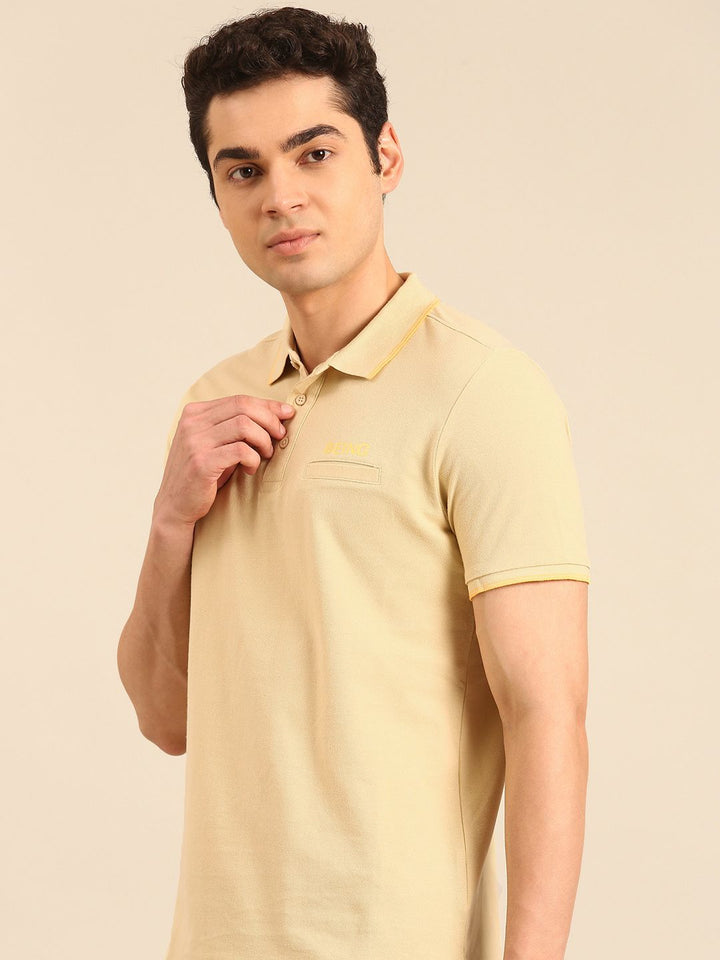 Being Human Polo Collar Pure Cotton T-shirt with Welt Pocket