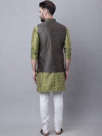 SOJANYA Ethnic Motifs Embroidered Regular Kurta with Pyjamas & Nehru Jacket