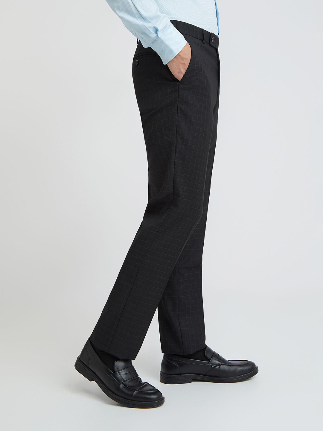 Park Avenue Men Checked Formal Trousers