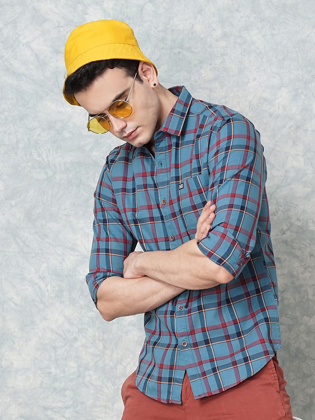 The Indian Garage Co Men Checked Cotton Casual Shirt