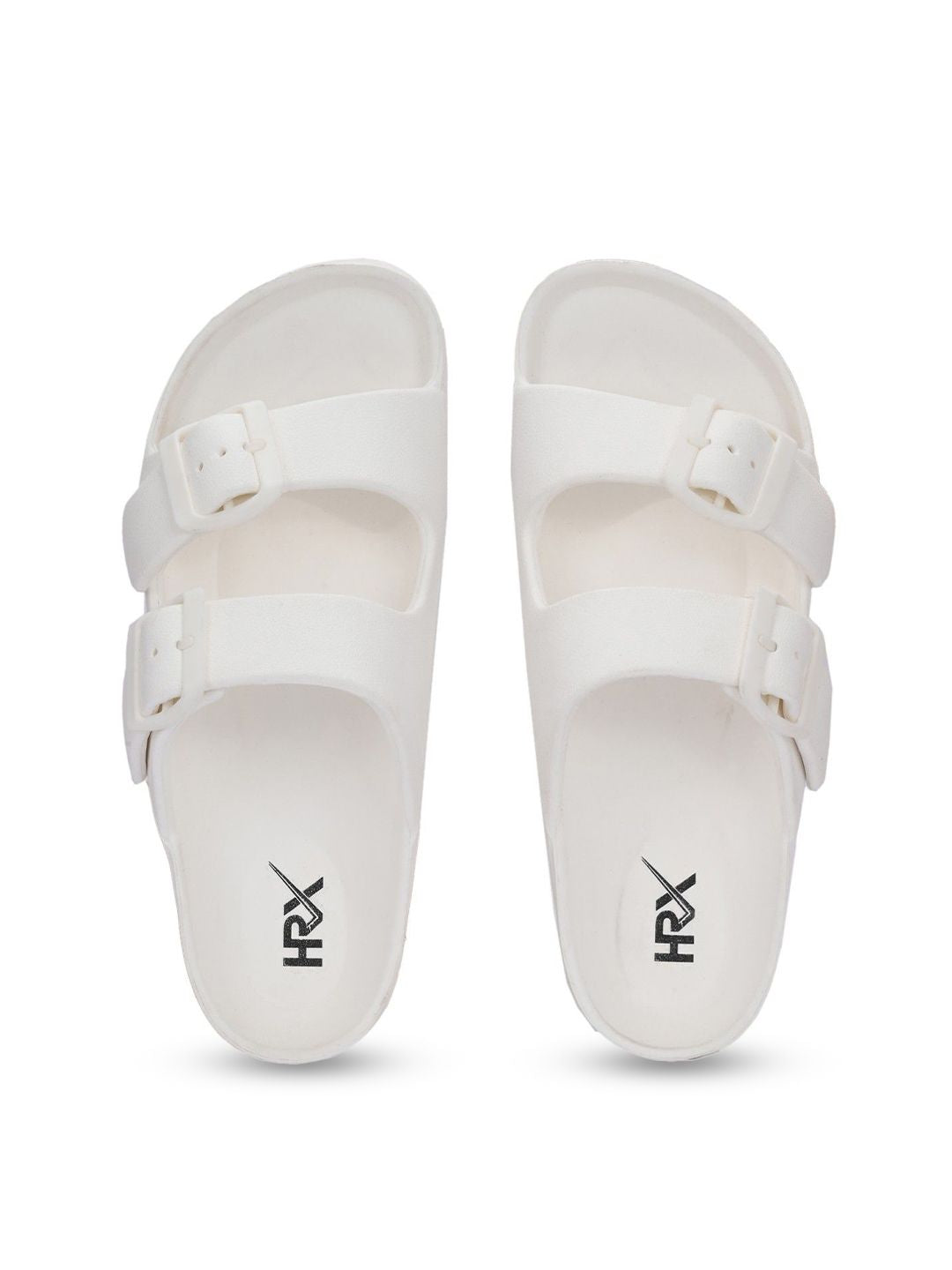 HRX by Hrithik Roshan Women Off White Rubber Sliders