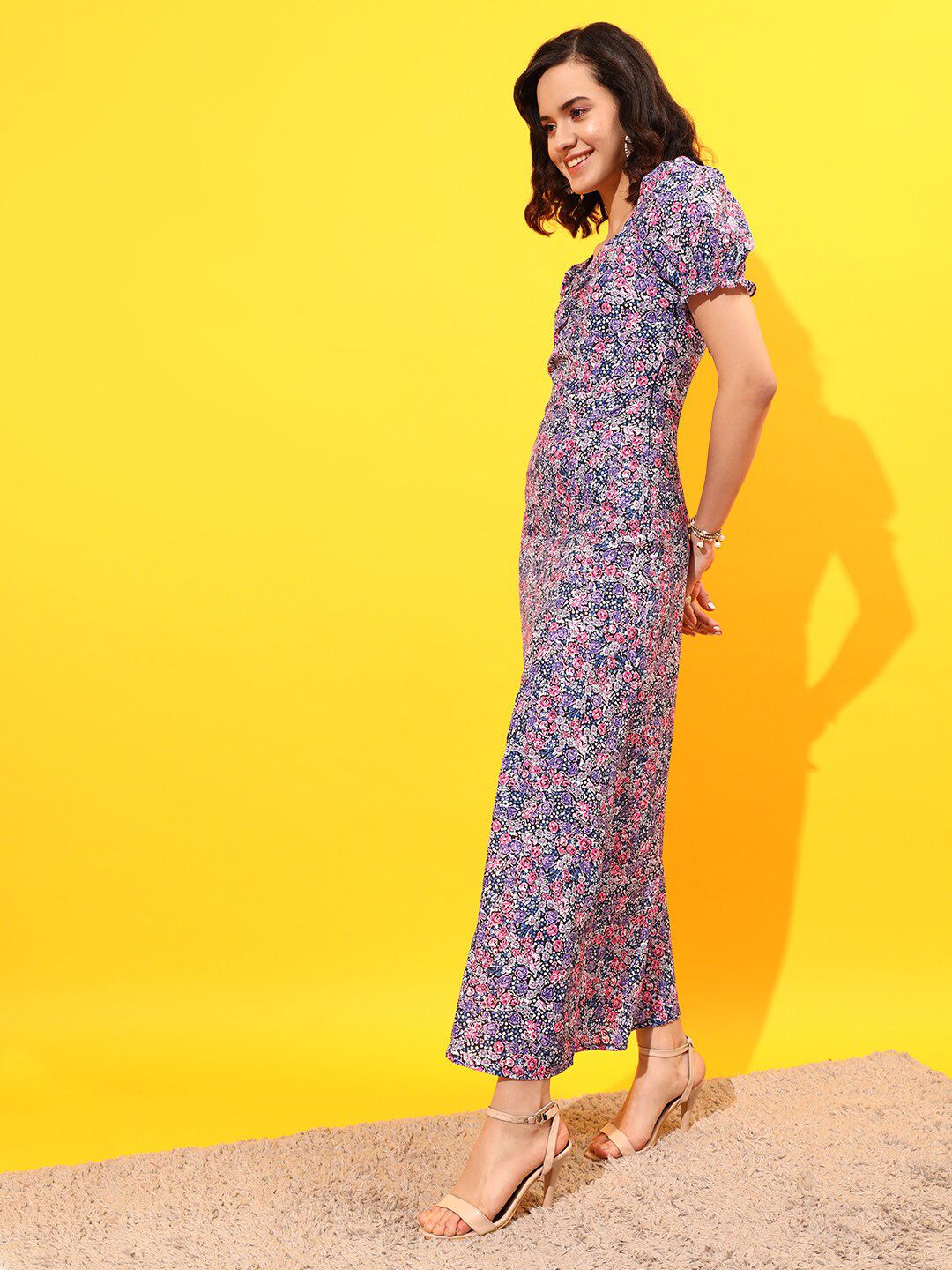 STREET 9 Floral Crepe A-line Dress