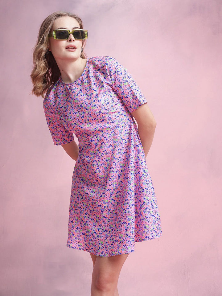 DressBerry Floral Print A-Line Dress