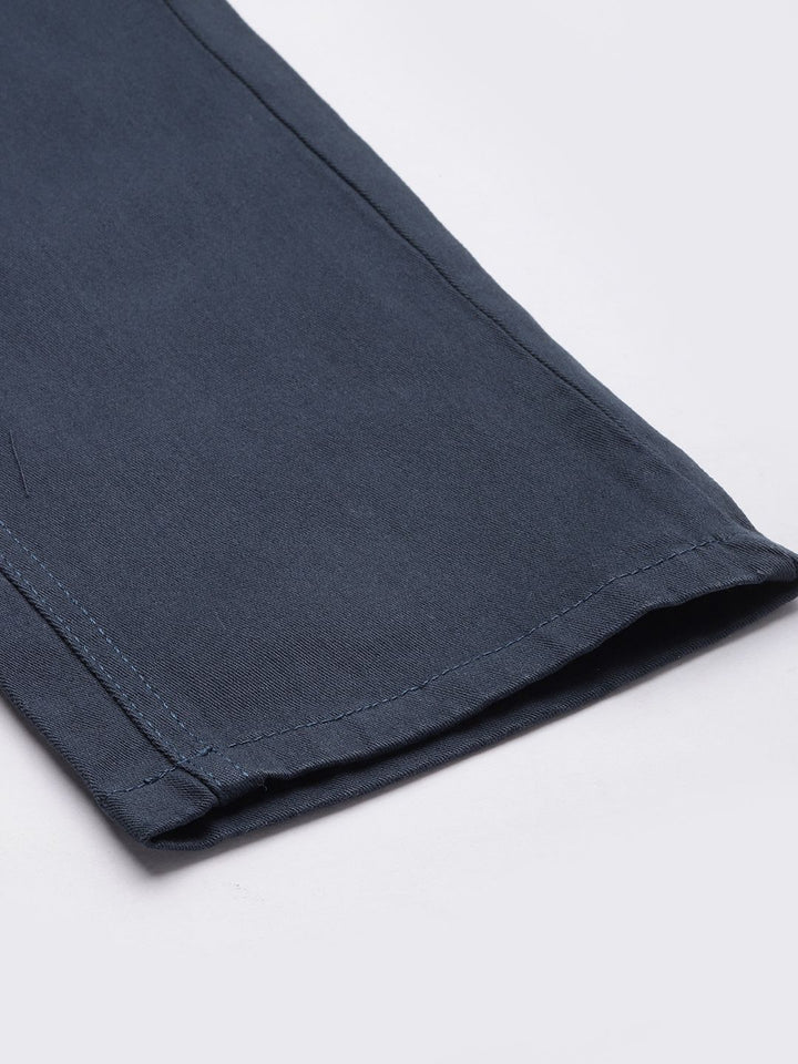 The Indian Garage Co Men Navy Blue Slim Fit Chinos