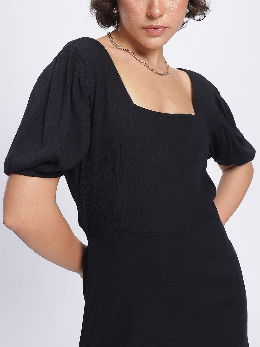 DressBerry Moonlight Muses Styles Back Side Sit A-Line Midi Dress