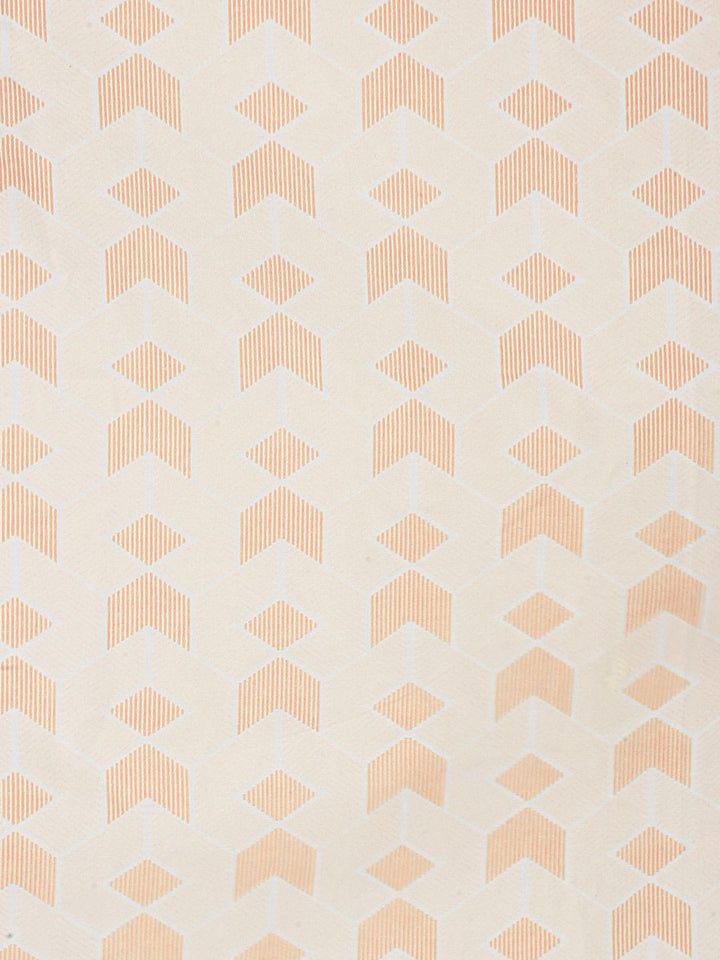 Myntra Elegant Homes Orange Geometric Polycotton 300 TC Dilengkapi Cadar King Halus dengan 2 Sarung Bantal-98 x 87 inci