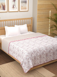 Story@home Pink & White Floral Mild Winter 150 GSM Double Bed Dohar