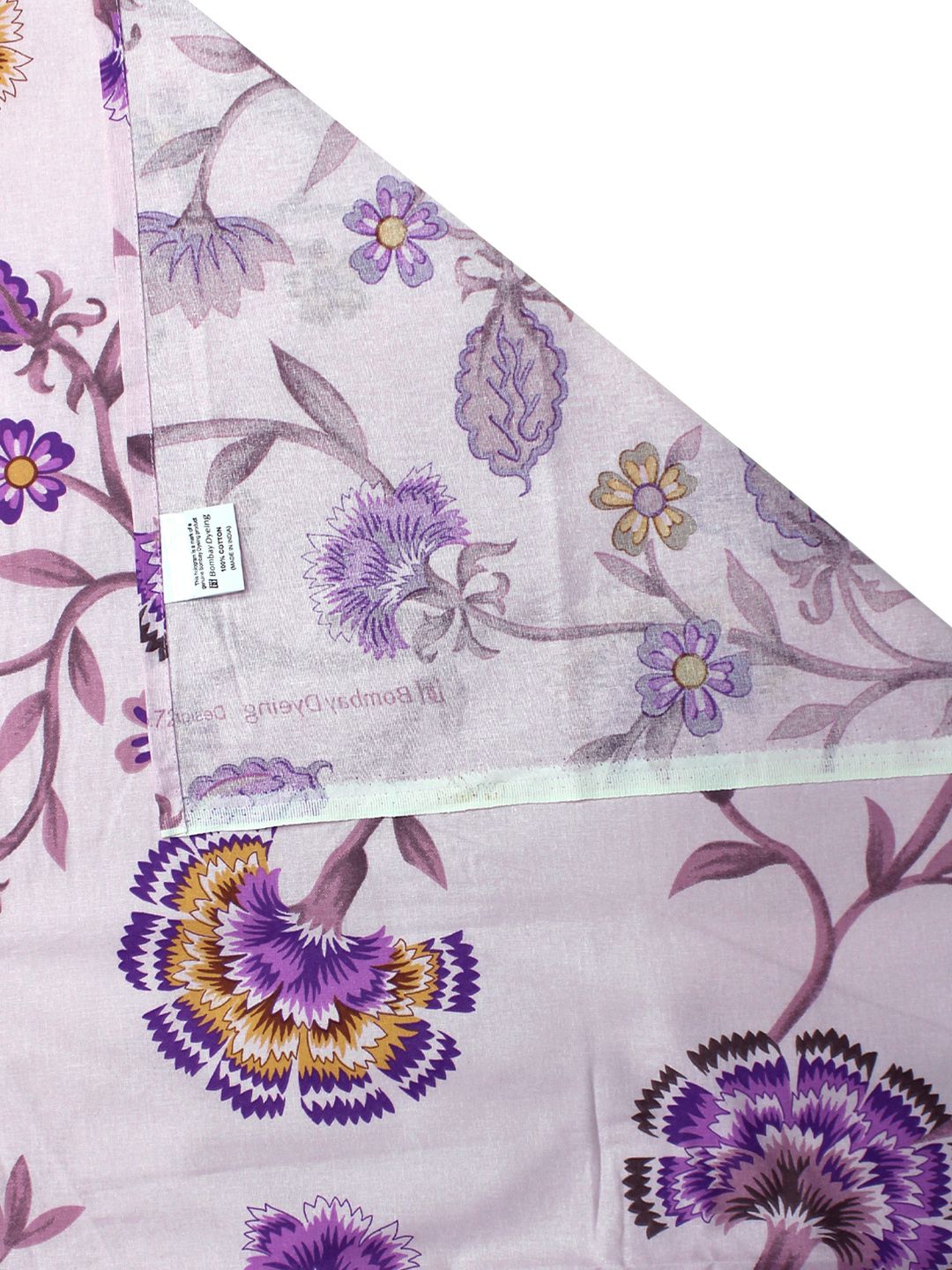 BOMBAY DYEING Ivyrose Blue & Green Floral Cotton 110 TC Queen Bedsheet & 2 Pillow Covers