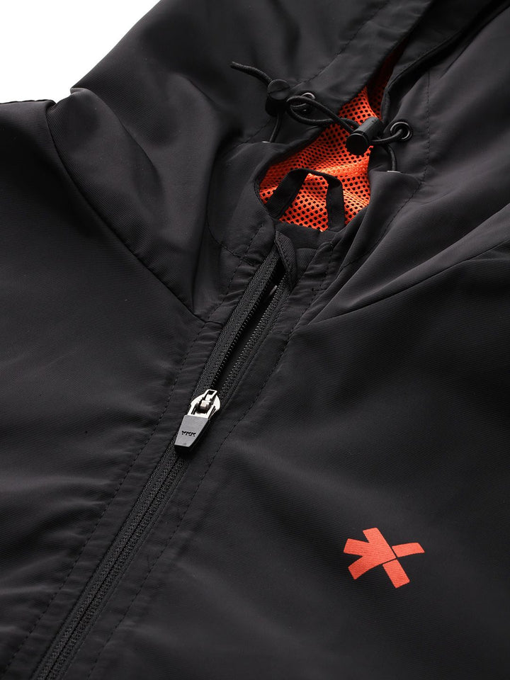 HRX by Hrithik Roshan Colourblocked & Printed Hooded Rapid-Dry Training Jacket