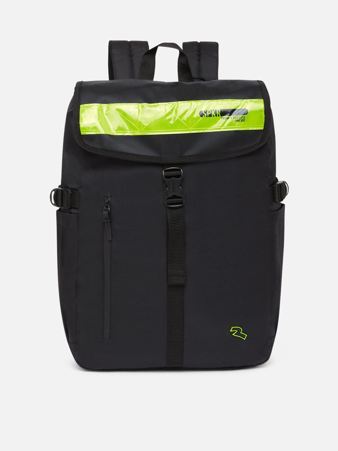SPYKAR Men Black & Green Backpack