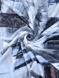 Monte Carlo Blue & White Abstract Printed Mild Winter Double Bed Blanket