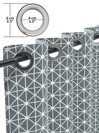 Story@home Grey & White Geometric Room Darkening Door Curtain
