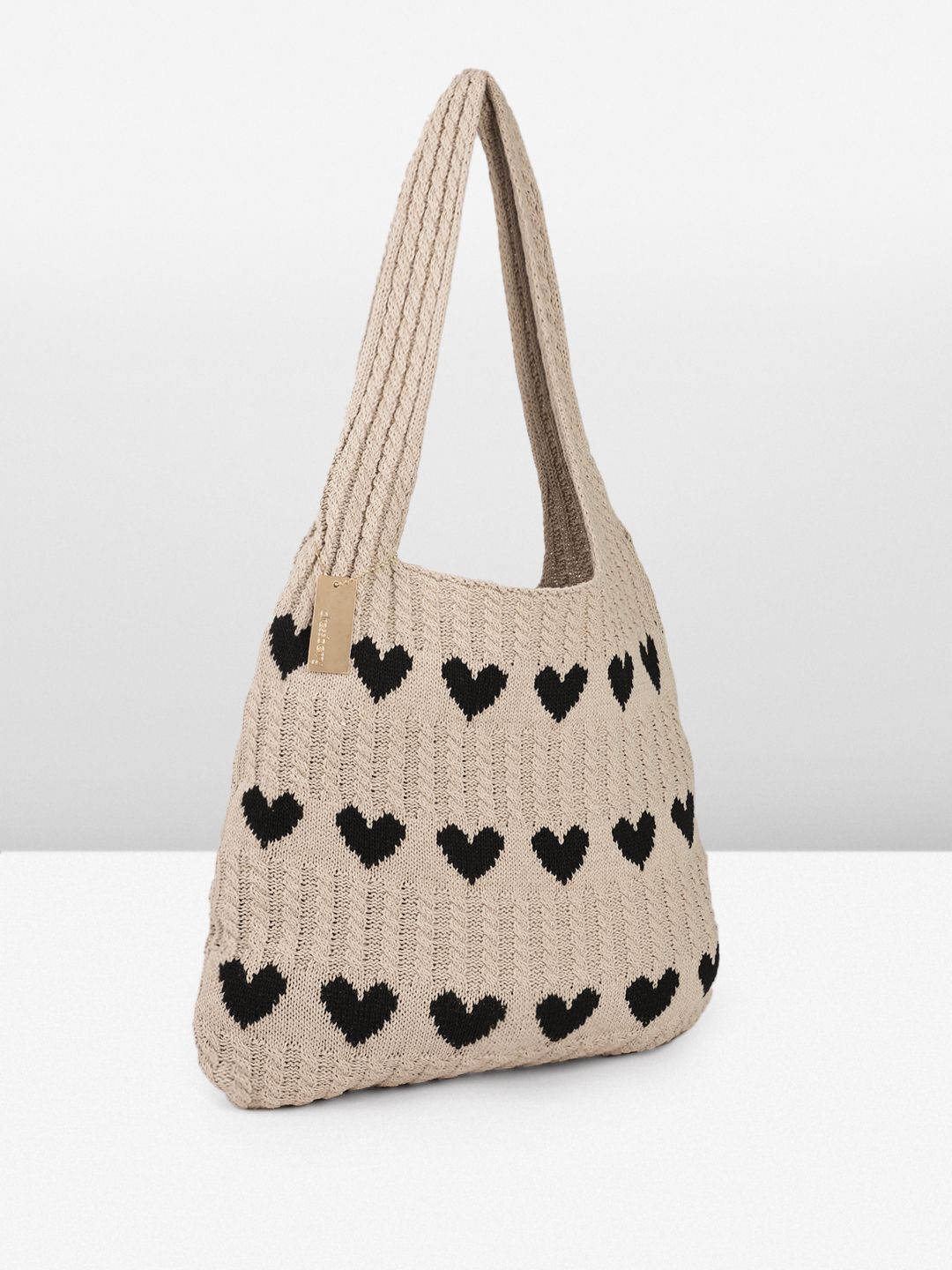 DressBerry Heart Crocheted Shopper Tote Bag