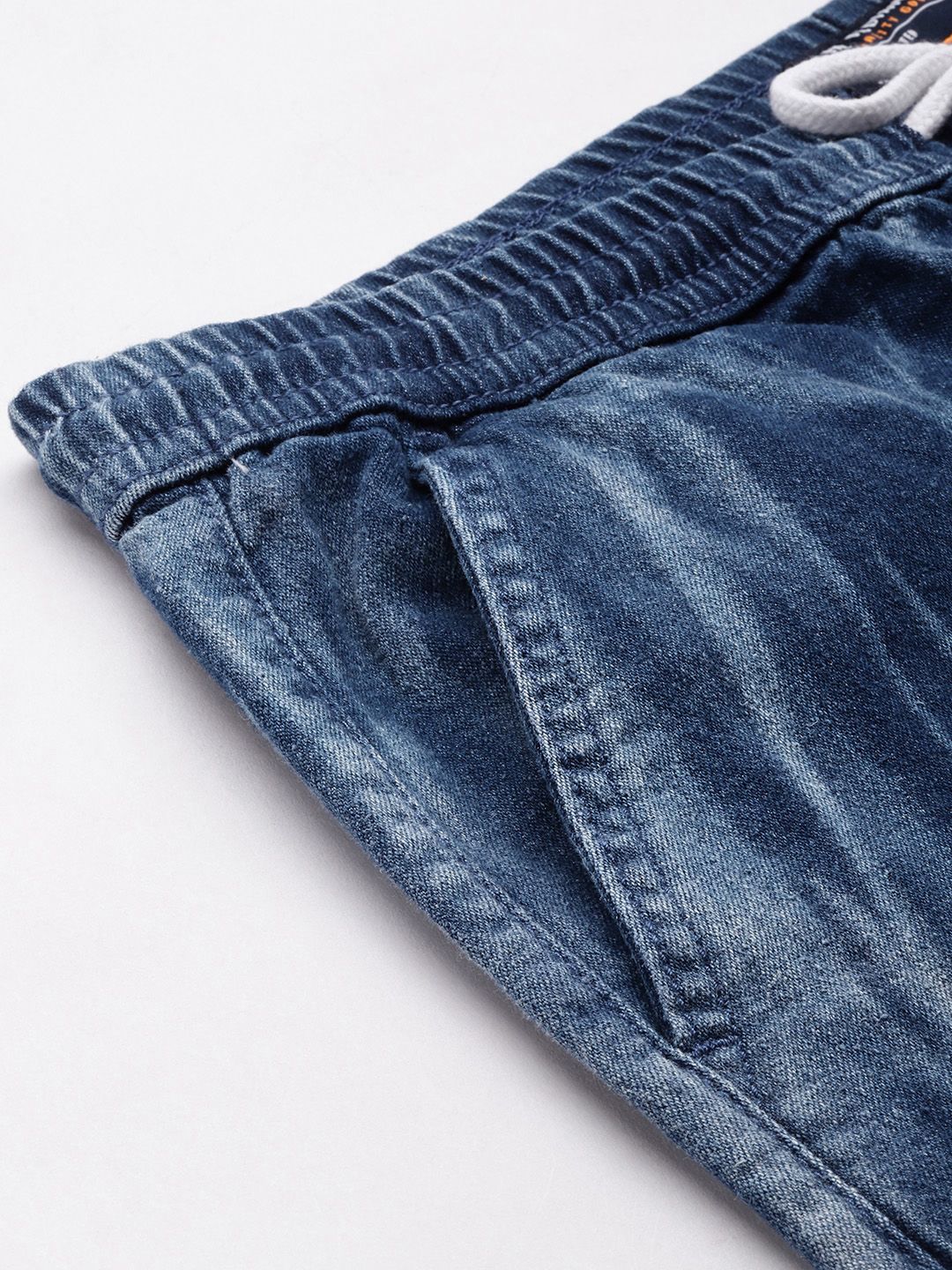 The Indian Garage Co Men Abstract Printed Denim Shorts
