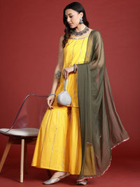 Anouk Tyohar Collection Gotta Patti Pure Cotton Kurti with Sharara & Dupatta