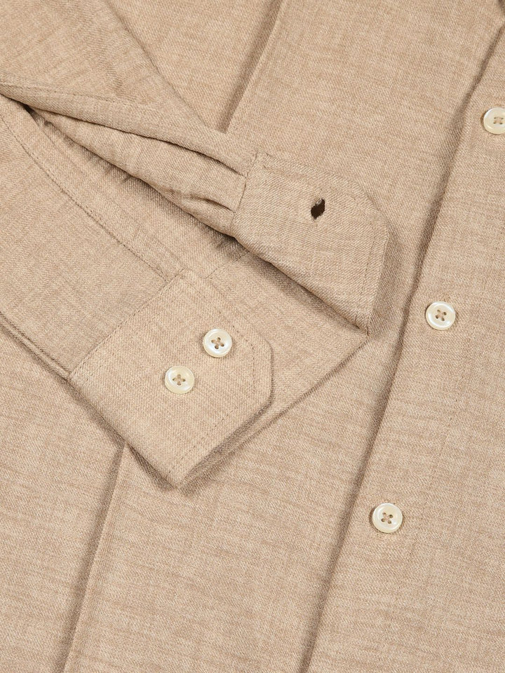 Thomas Scott Men Premium Mandarin Collar Textured Solid Slim Fit Casual Shirt