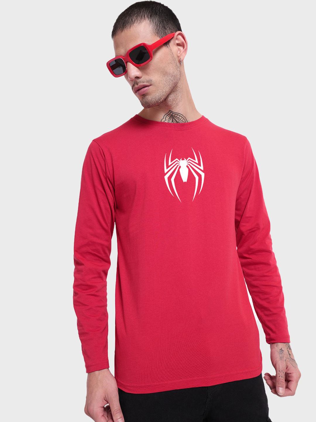 Bewakoof Spider-Man Graphic Round Neck Cotton T-shirt