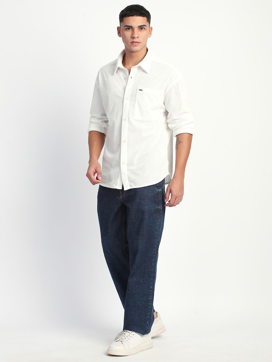 THE BEAR HOUSE Men Corduroy Relaxed Fit Casual Shirt
