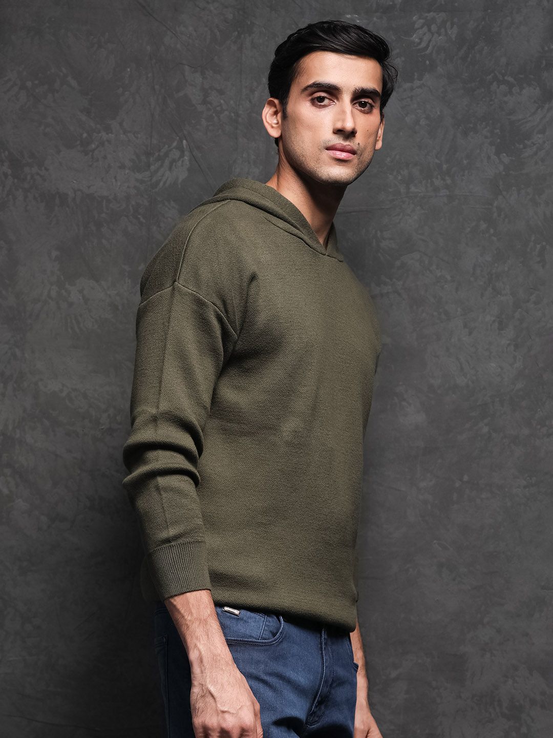 RARE RABBIT Men Zarr Slim Fit Hooded Sweatshirt