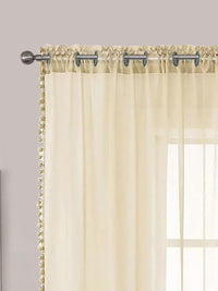 URBAN SPACE Taupe 2-Pieces Sheer Window Curtains