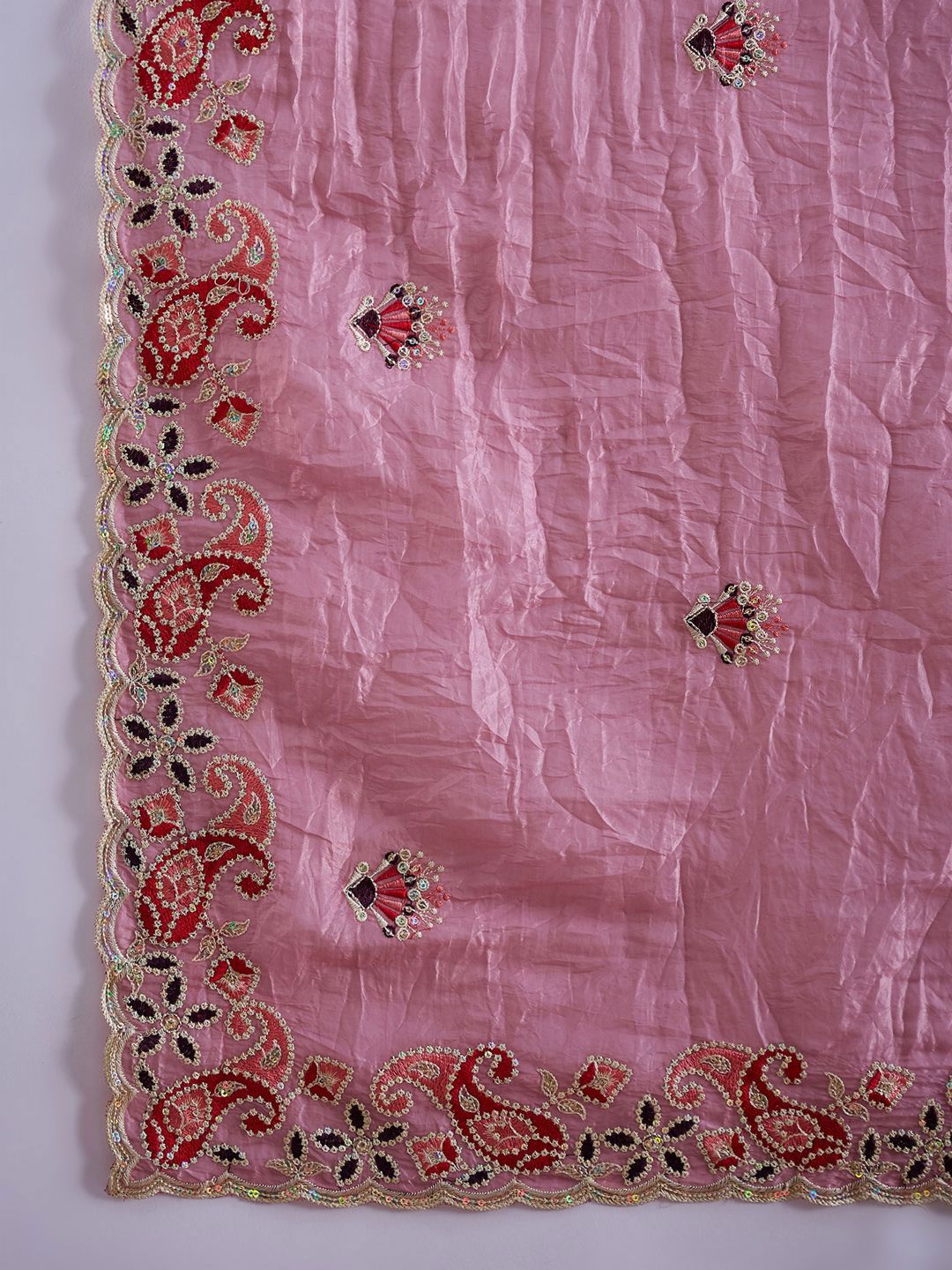 Saree mall Embellished Sequinned Tissue Heavy Work Sarees