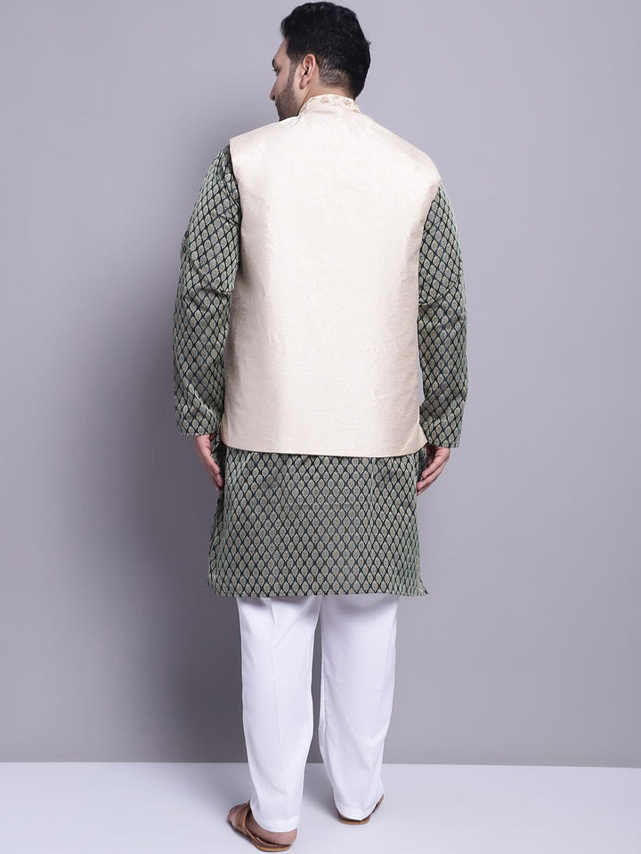 SOJANYA PLUS Woven Design Kurta & Pyjama With Nehrujacket