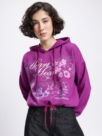 DressBerry Typography Printed Dropped Ease Knotty Edge Sweatshirt