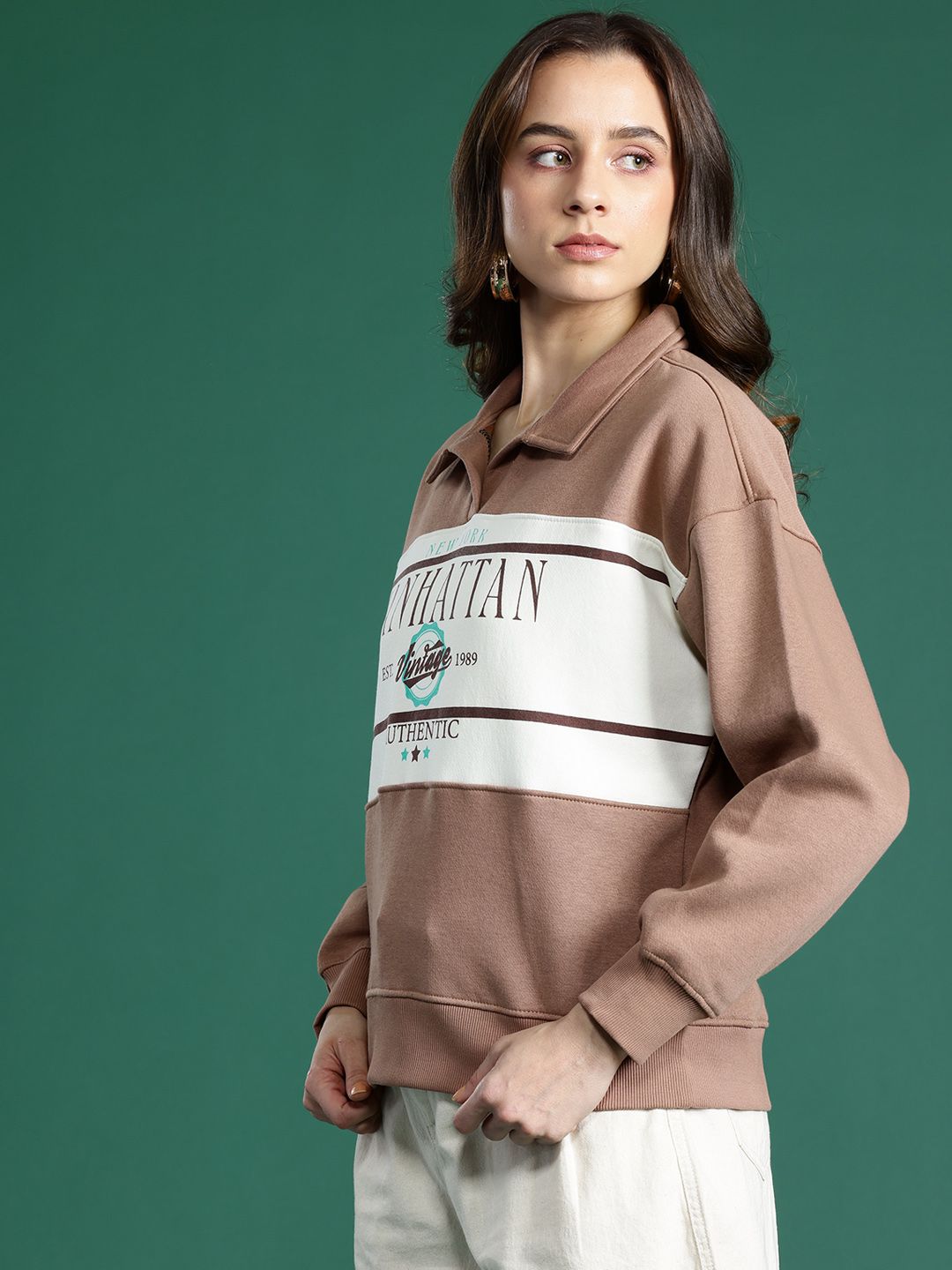 DressBerry Colourblocked Polo Sweatshirt