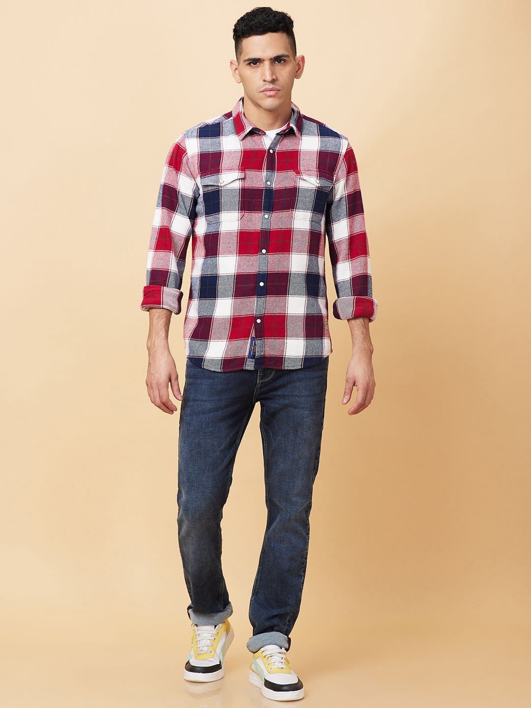 Being Human Men Slim Fit Tartan Checks Opaque Checked Casual Shirt