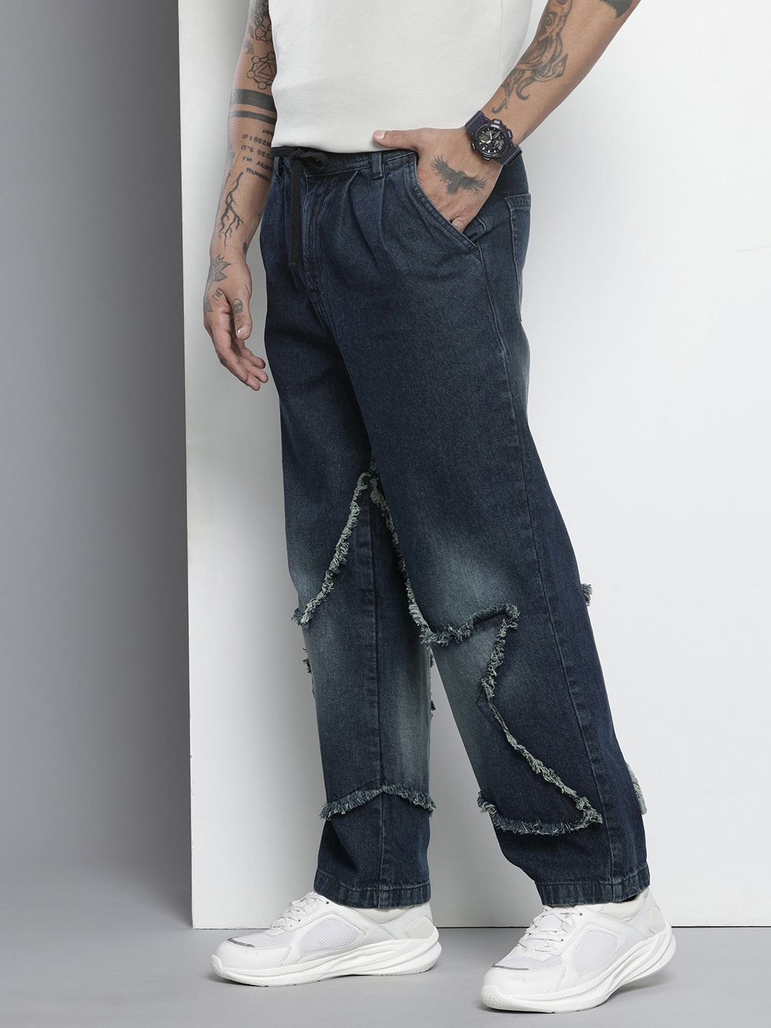 The Indian Garage Co Men Relaxed Fit Pure Cotton Jeans