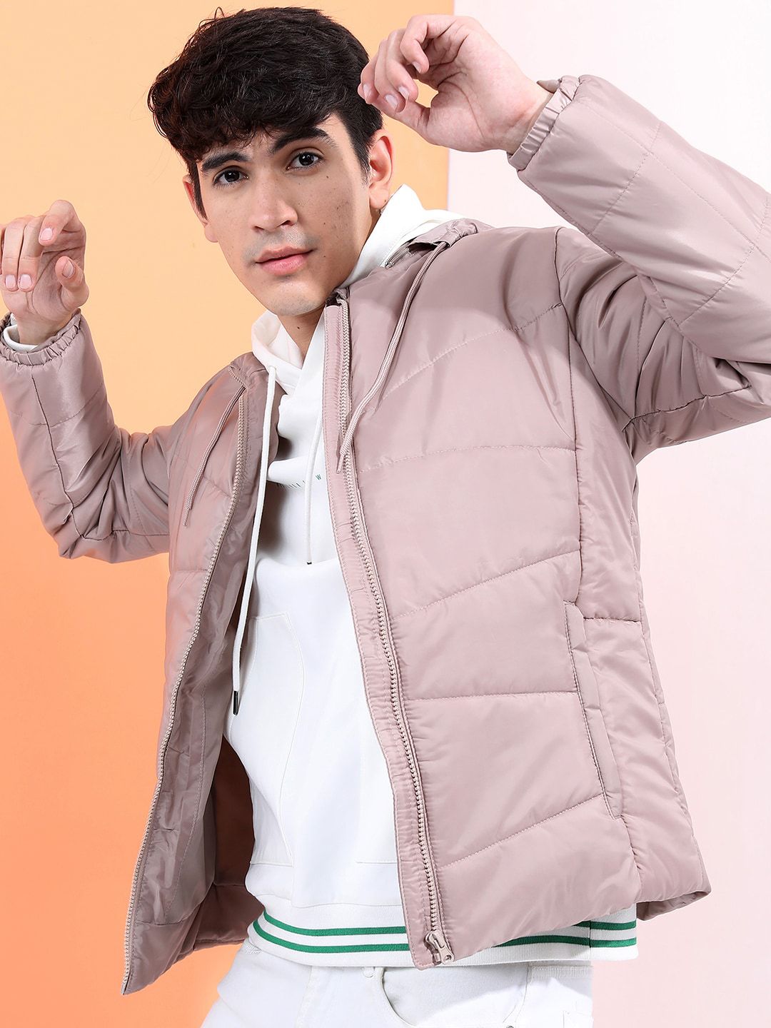 HIGHLANDER Men Mauve Quilted Jacket