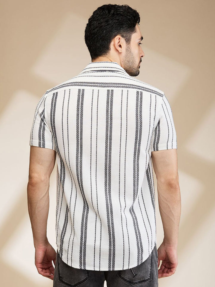 Being Human Men Slim Fit Opaque Striped Casual Shirt