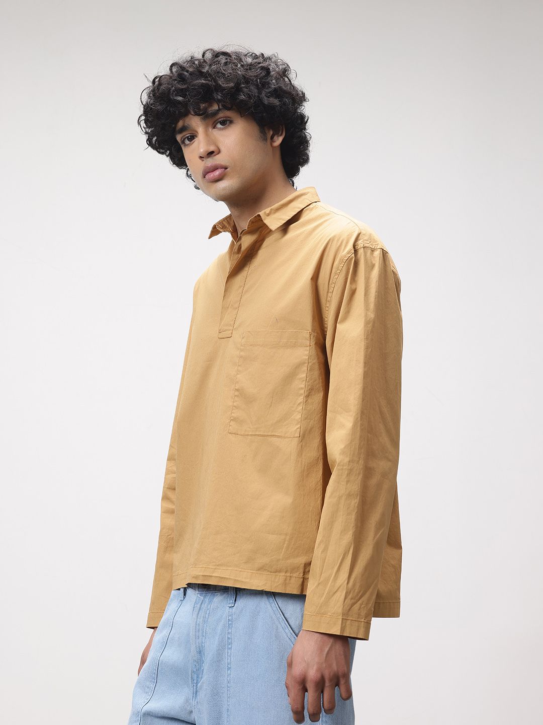 ether Pure Cotton Longline Casual Shirt