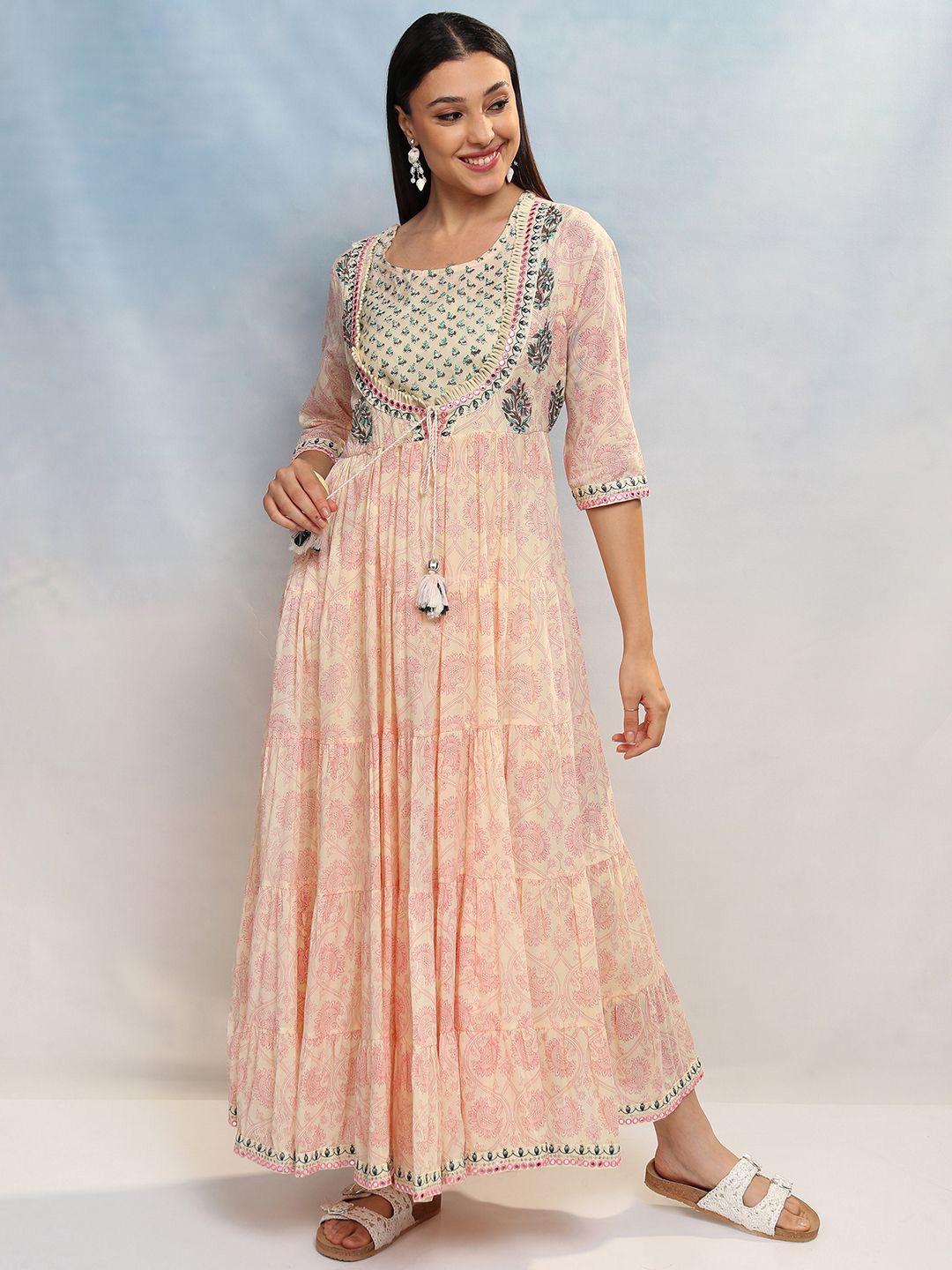 Vishudh Floral Print Maxi Dress