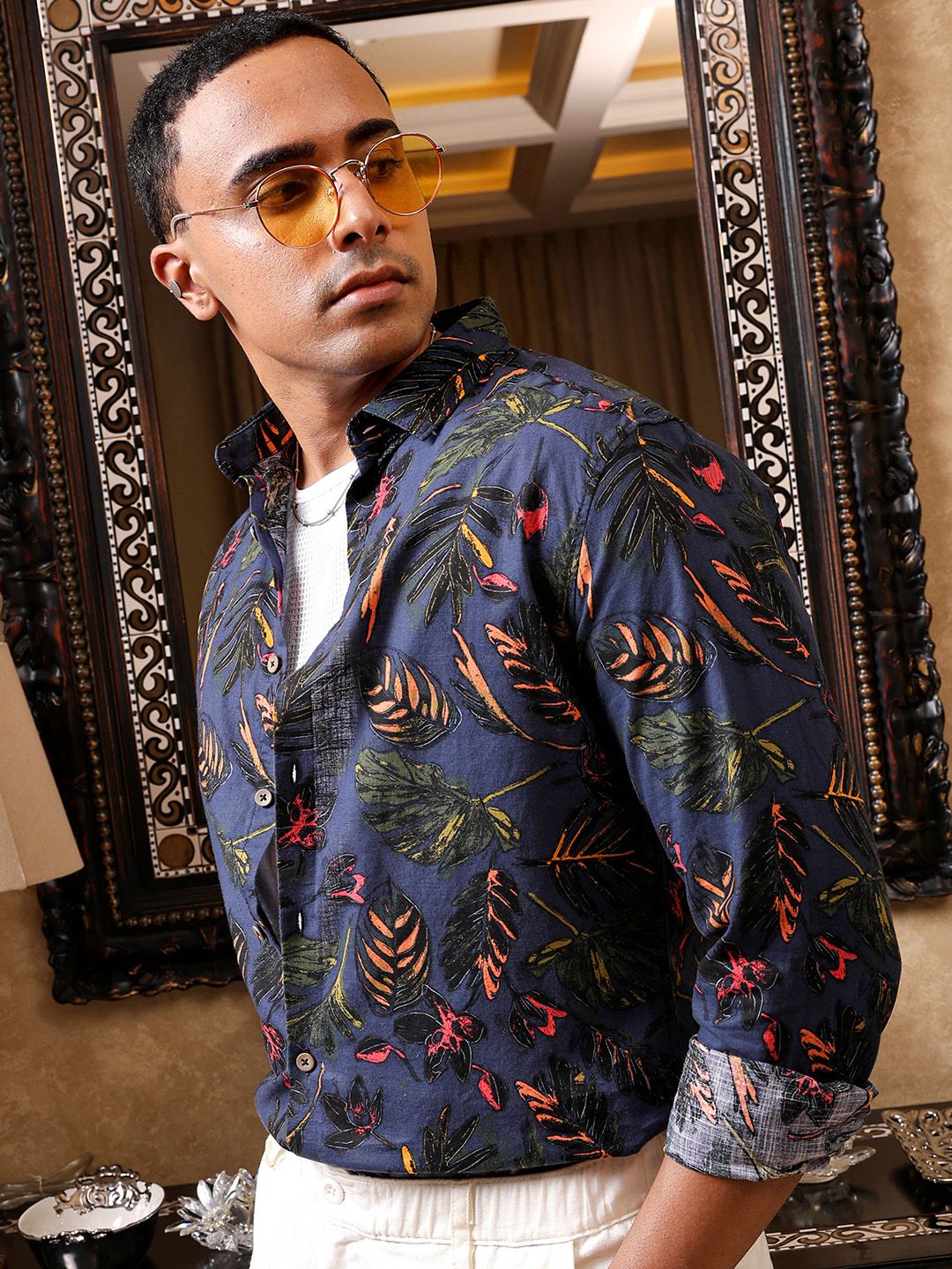 The Indian Garage Co Men Slim Fit Indie Printed Resortwear Shirt