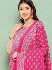 KALINI Women Ethnic Motifs Printed Empire Gotta Patti Kurta with Trousers & With Dupatta