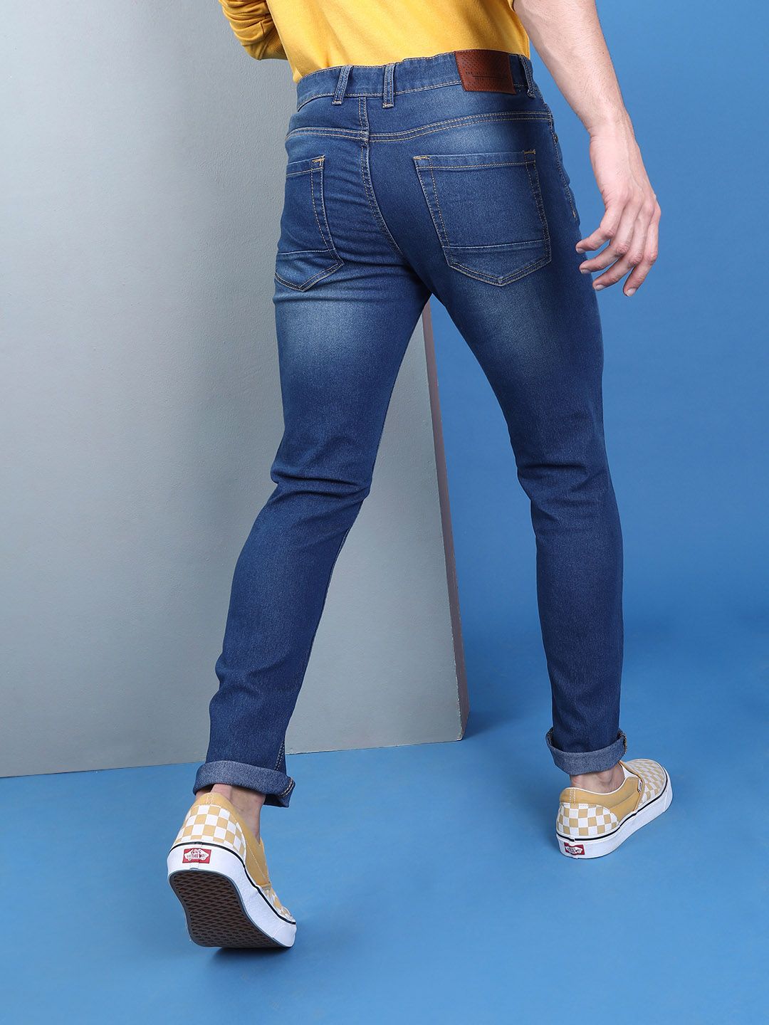 The Indian Garage Co Men Blue Slim Fit Low-Rise Low Distress Stretchable Jeans