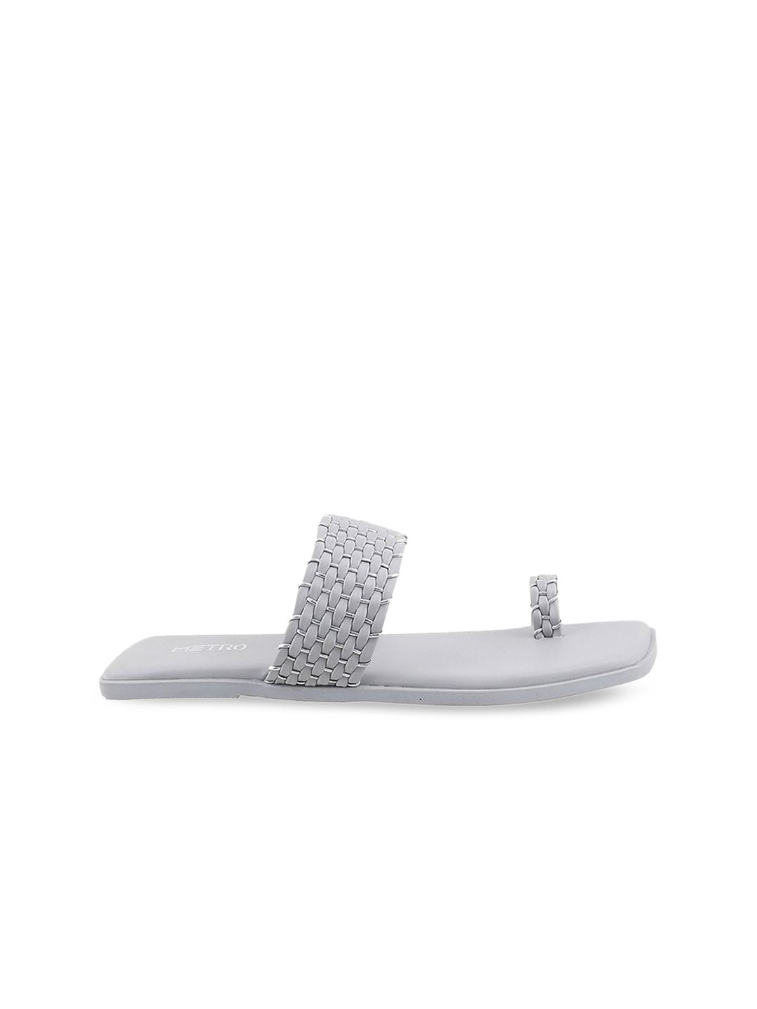 Metro Women Grey One Toe Flats