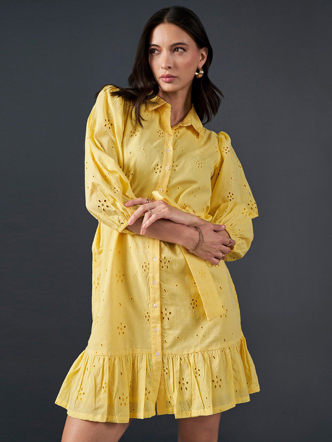 AND Self Design Shirt Dress