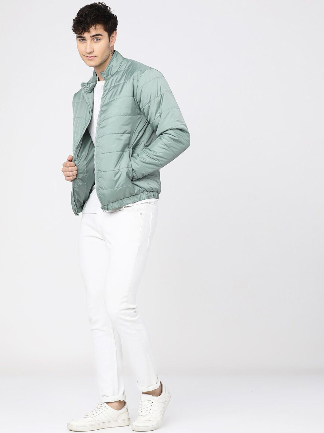 HIGHLANDER Men Green Puffer Jacket