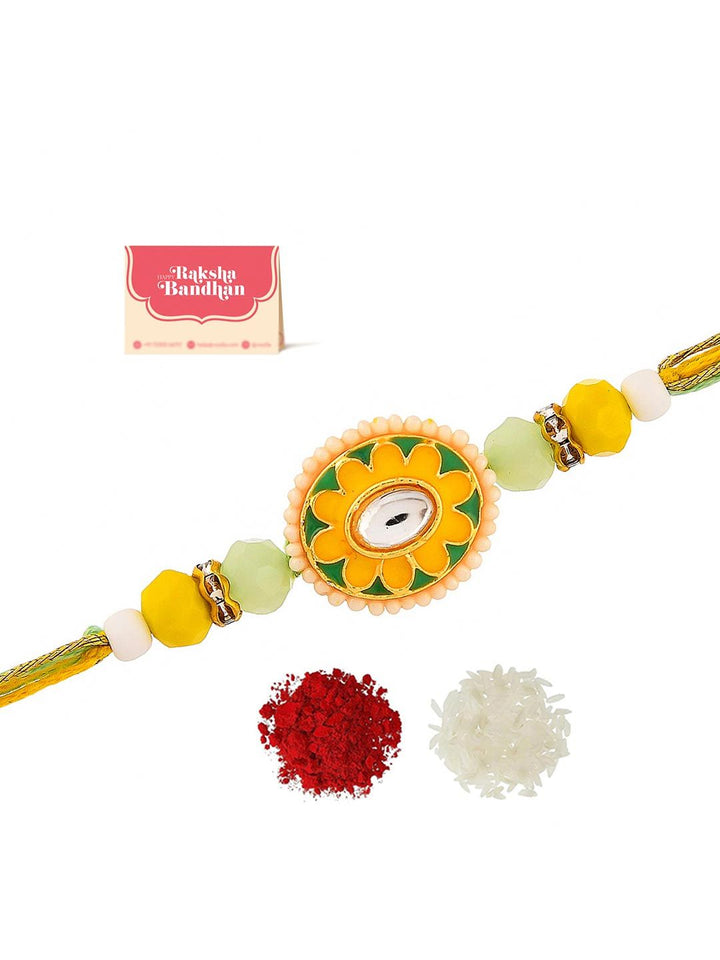 Voylla Men Faux Pearls Embellished Thread  Rakhi