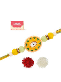 Voylla Men Faux Pearls Embellished Thread  Rakhi