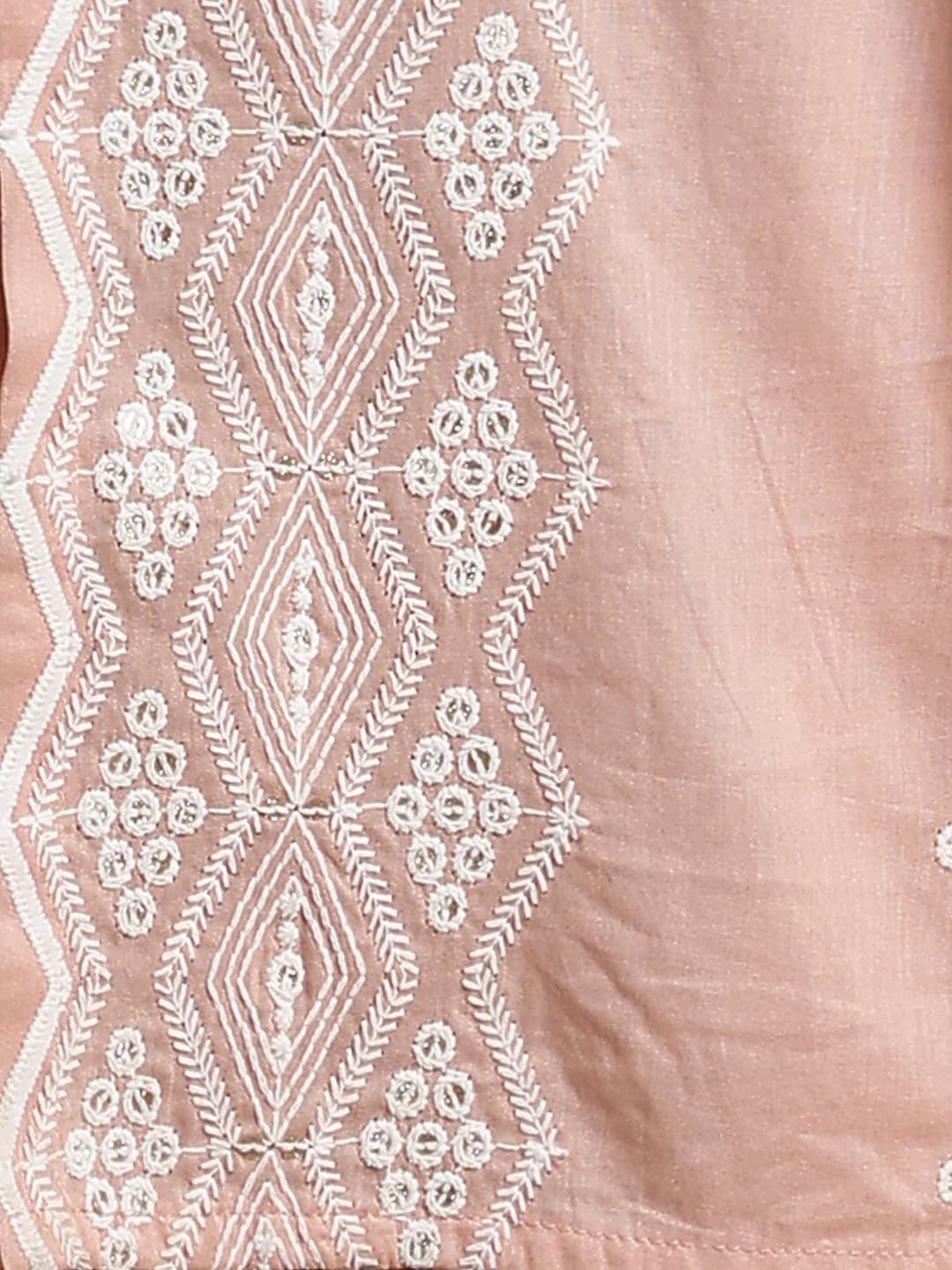 Libas Ethnic Motifs Embroidered Sequinned Pure Cotton Kurta with Sharara & Dupatta