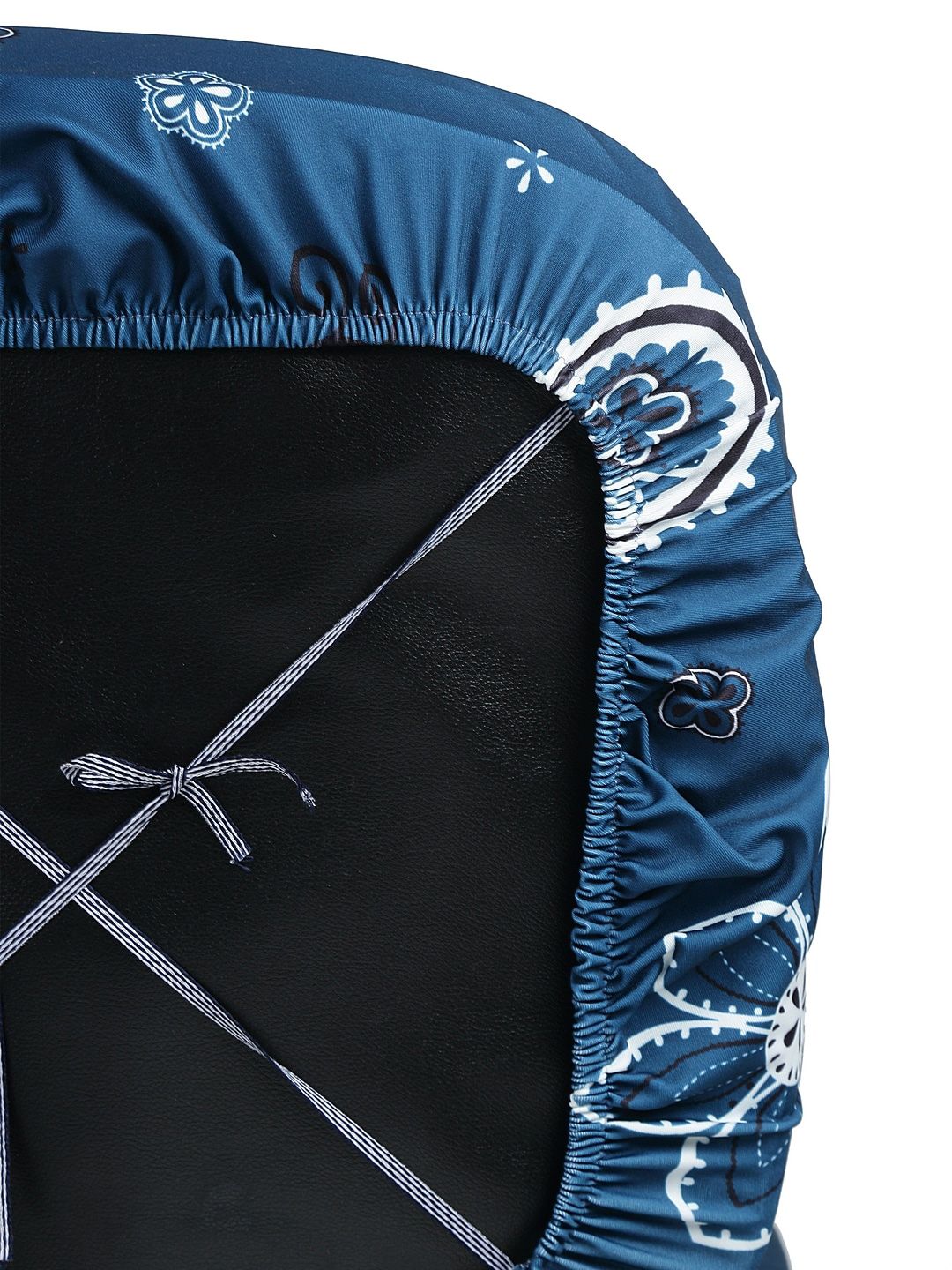 Cortina Navy Blue & White Floral Chair Cover