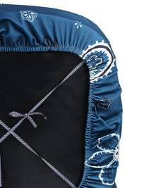 Cortina Navy Blue & White Floral Chair Cover