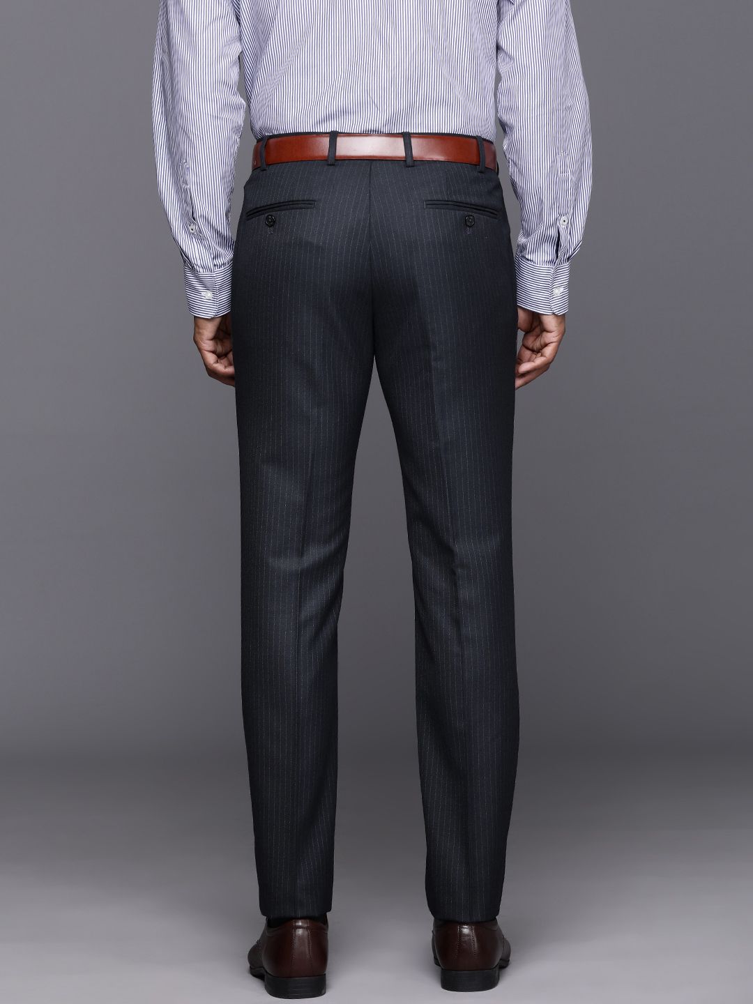 Raymond Men Striped Slim Fit Trousers