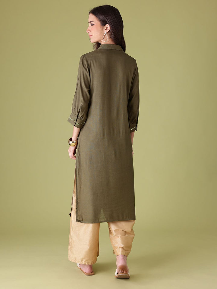 Anouk Women Shirt Collar Kurta