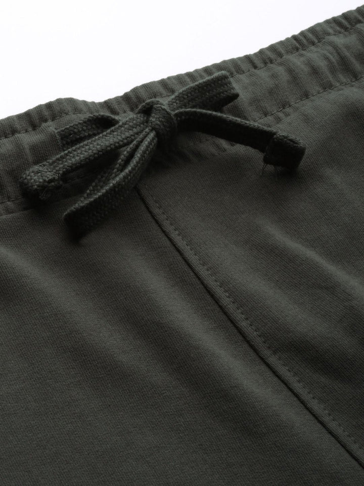 The Indian Garage Co Men Grey Solid Pleated Detail Joggers