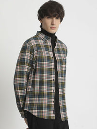 The Bear House Men Checked Slim Fit Casual Shit